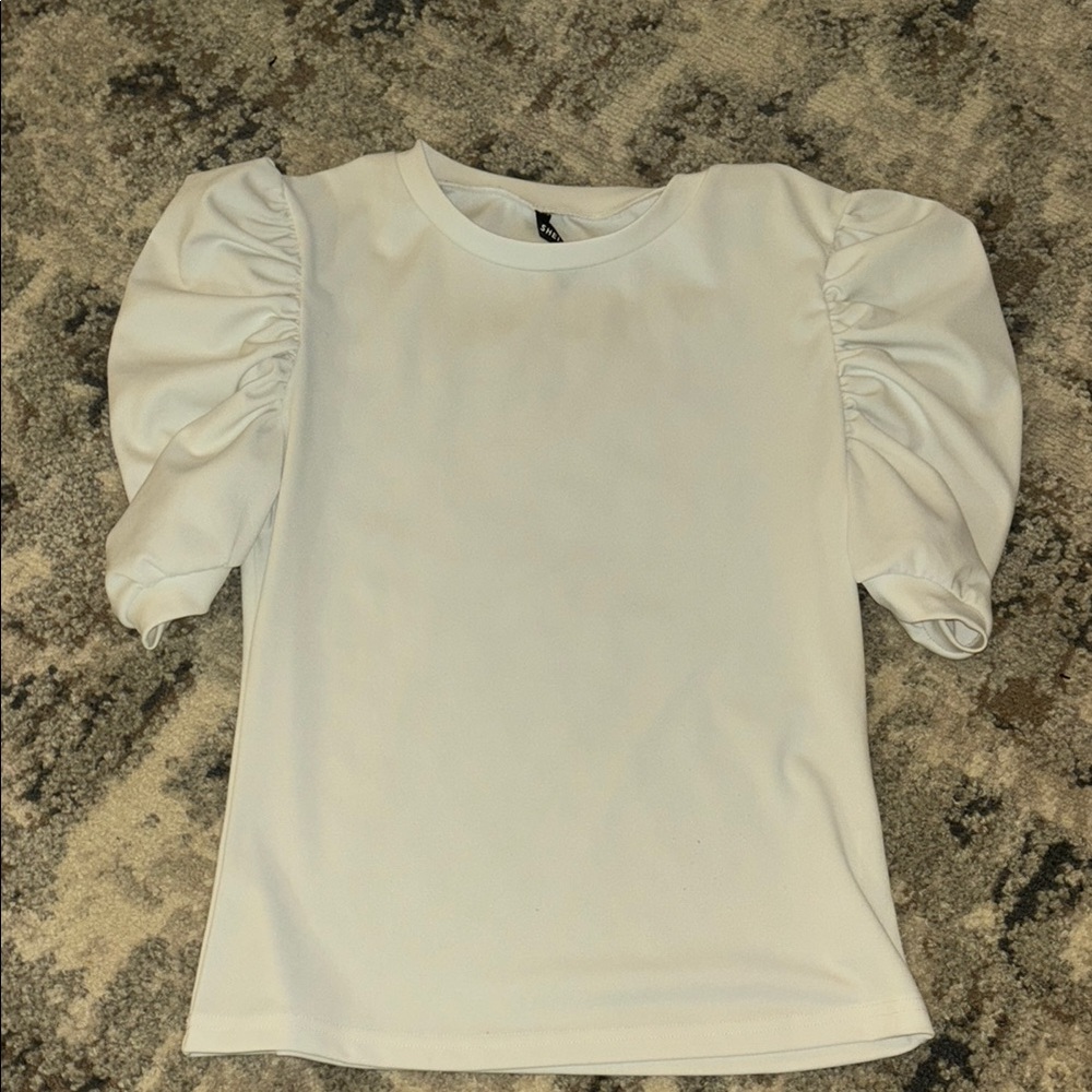 SHEIN White Puff Sleeve Blouse